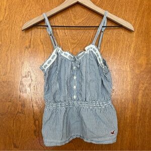 Vintage Hollister Striped Lace Trim Tank Top